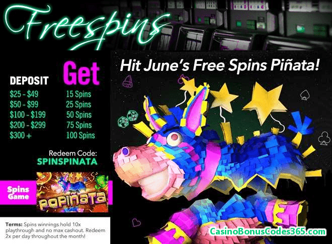 Uptown Aces RTG Popinata slots 100 FREE Spins