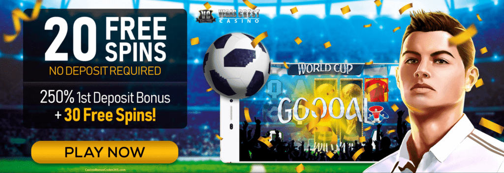 Vegas Crest Casino Mobilots 20 FREE Spins World Cup