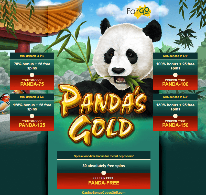 Fair Go Casino New Game RTG Pandas Gold Bonuses plus FREE Spins