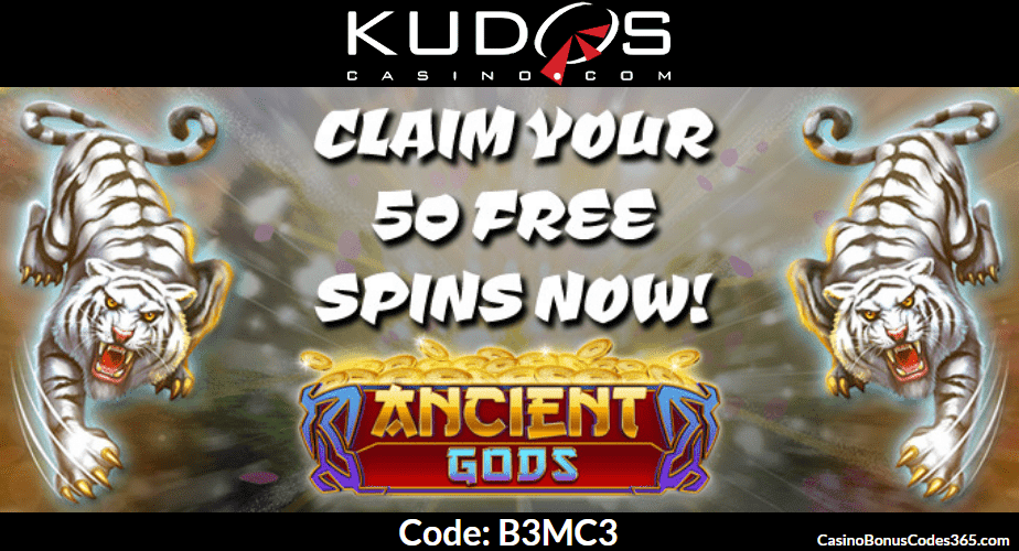 Kudos Casino RTG Ancient Gods 50 FREE Spins