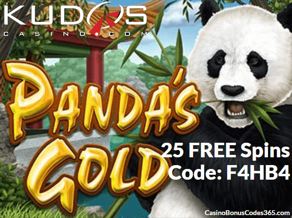 Kudos Casino 25 FREE Spins new RTG game Pandas Gold