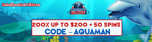 Liberty Slots 200% up to $200 plus 50 Spins Dolphin Reef