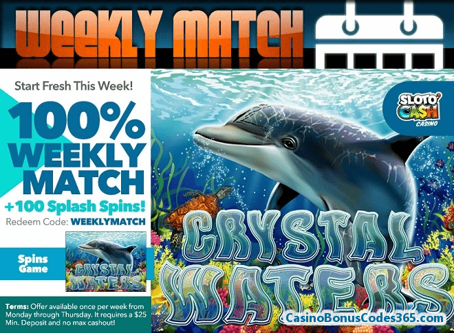 SlotoCash Casino Weekly Match Get Ready for RTG Double Ya Luck 100% Bonus plus 75 FREE Spins