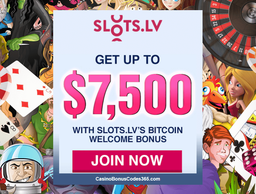 Slots LV Online Casino $7500 Bitcoin Welcome Bonus