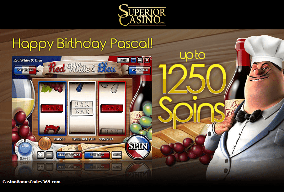 Superior Casino 1250 FREE Spins on Red White and Bleu Rival Gaming