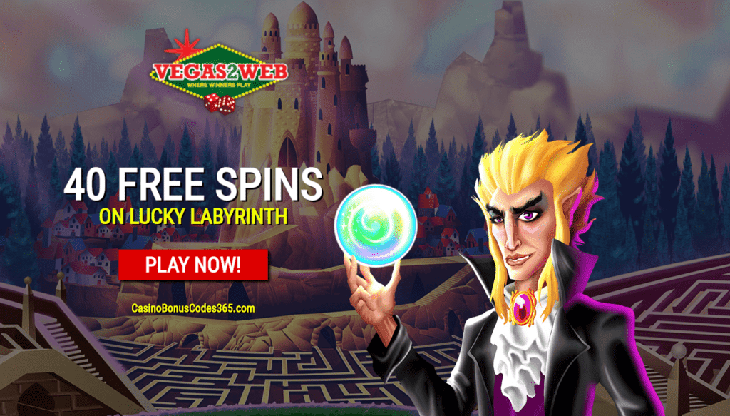 Vegas2Web Casino 50 FREE Spins Exclusive Deal Rival Gaming Lucky Labyrinth