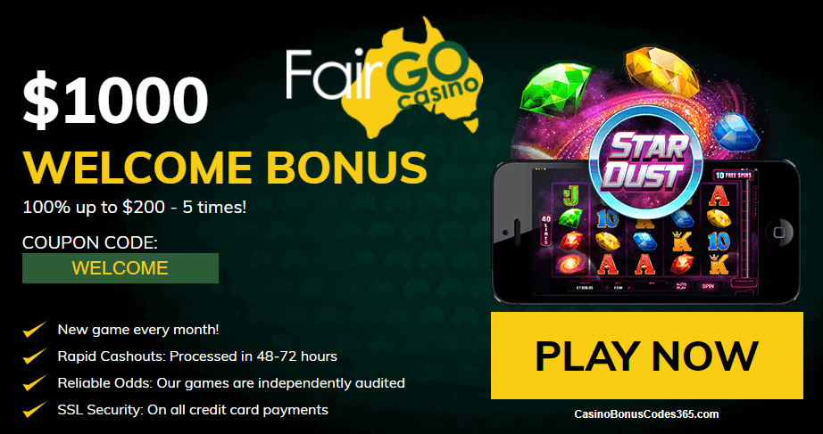 Fair Go Casino RTG Stardust New Game $1000 Welcome Bonus