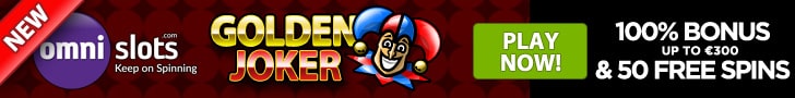 Omnislots New Game Golden Joker 100% Welcome Bonus plus 70 FREE Spins