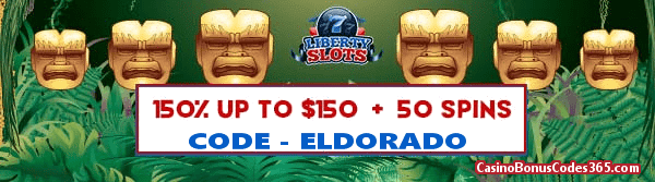 Liberty Slots 150% up to $150 Bonus plus 50 FREE Spins on City of Gold Special Promo