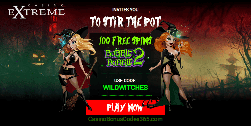 Casino Extreme 100 Halloween RTG Bubble Bubble 2 FREE Spins Offer