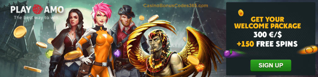 PlayAmo Casino Welcome Package €300 plus 150 FREE Spins