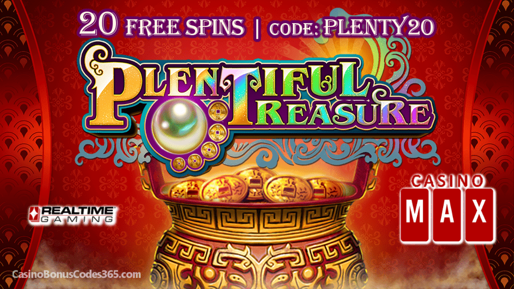 Casino Max New RTG Game Special Offer 20 FREE Plentiful Treasure Spins