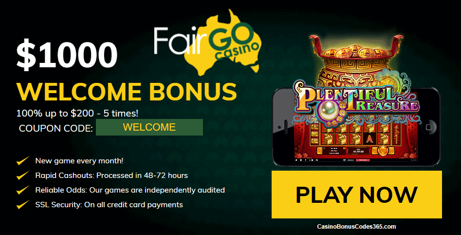 Fair Go Casino RTG Plentiful Treasure $1000 Welcome Bonus