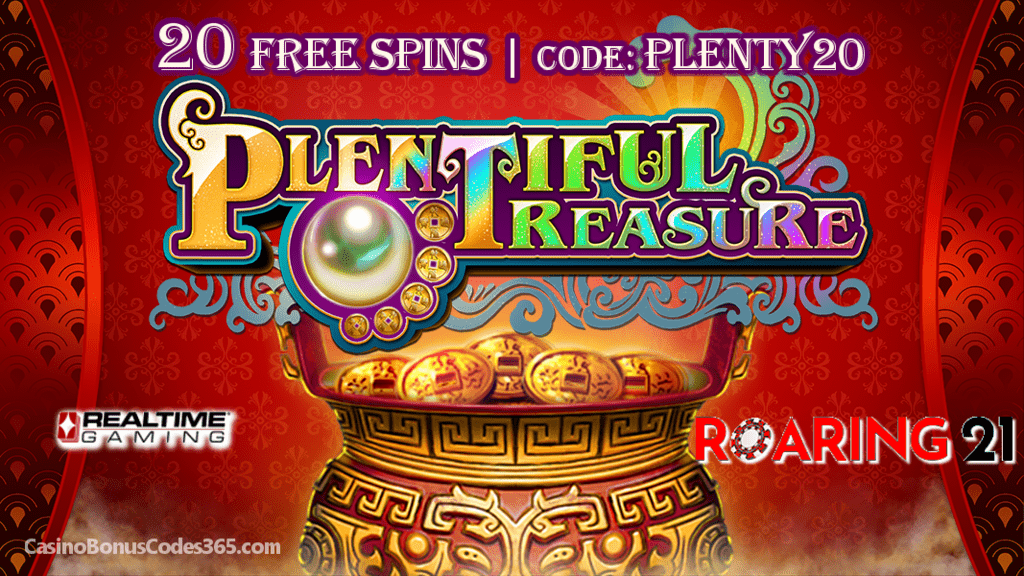 Roaring 21 New RTG Game Special Offer 20 FREE Plentiful Treasure Spins