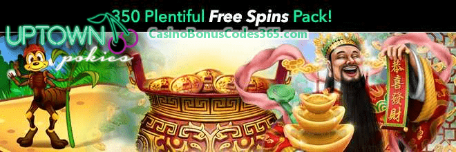 Uptown Pokies 350 Plentiful FREE Spins Monthly Pack