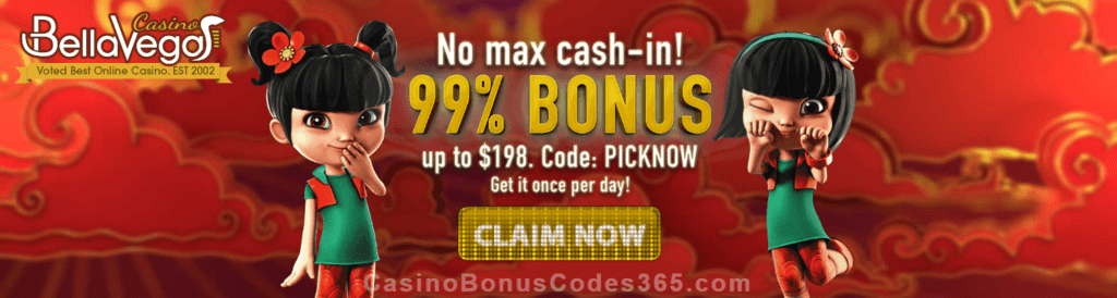 Bella Vegas Casino 99% No Max Bonus