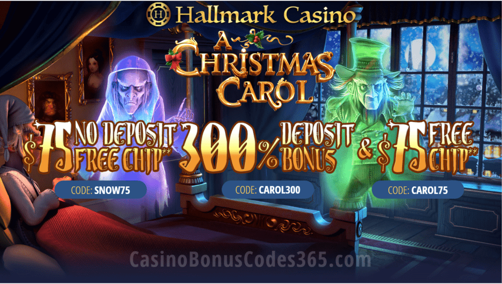 Hallmark Casino 300% Bonus plus $150 FREE Chip Welcome Package Holiday Season A Christmas Carol