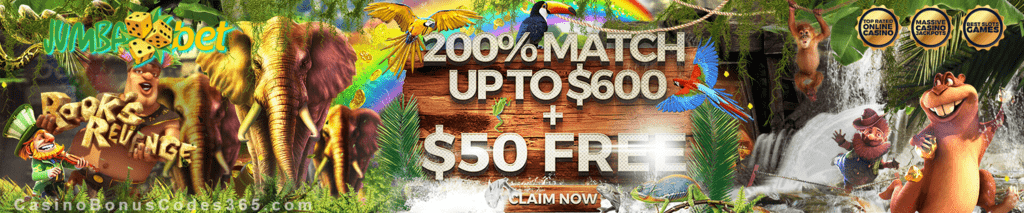 Jumba Bet $200 Match plus $50 FREE Chip Welcome Deal