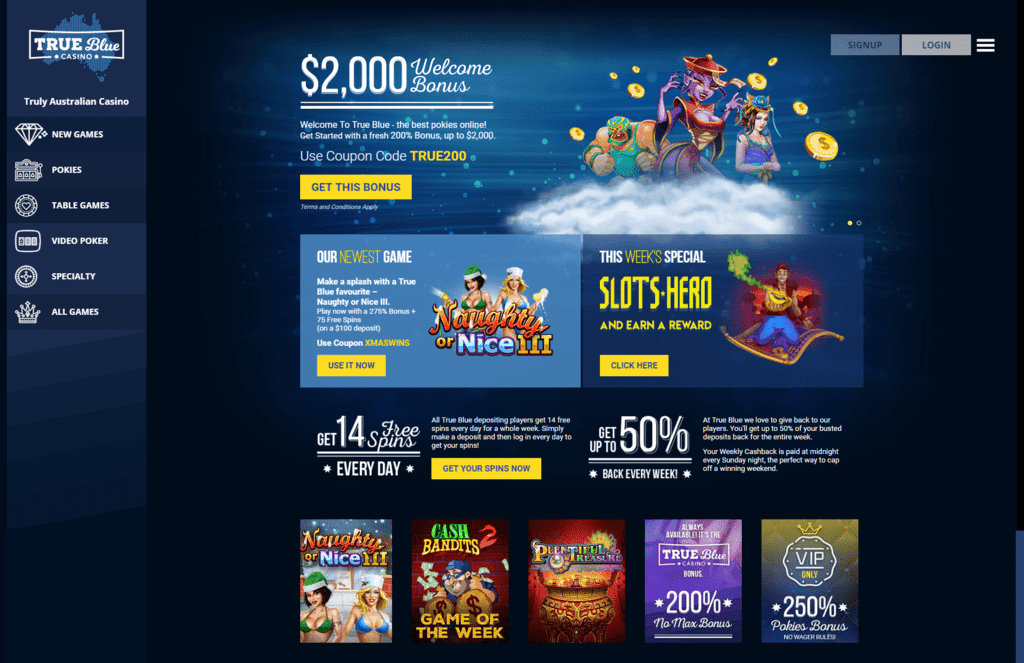 True Blue Casino Promotions