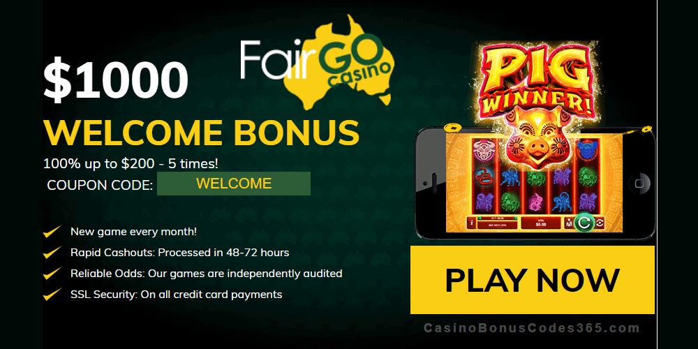 Fair Go Casino RTG Pig Winner 100% Welcome Bonus