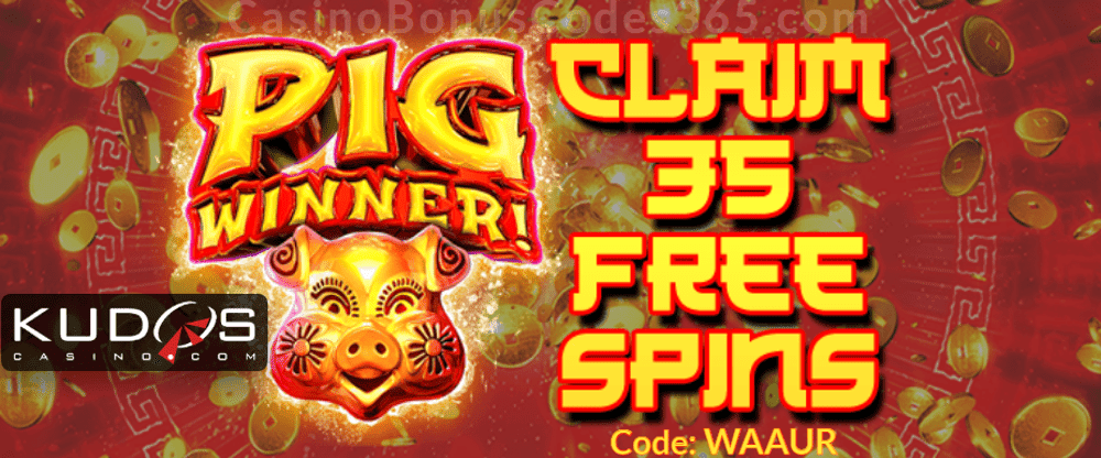 Kudos Casino New RTG Game 35 FREE Pig Winner Spins