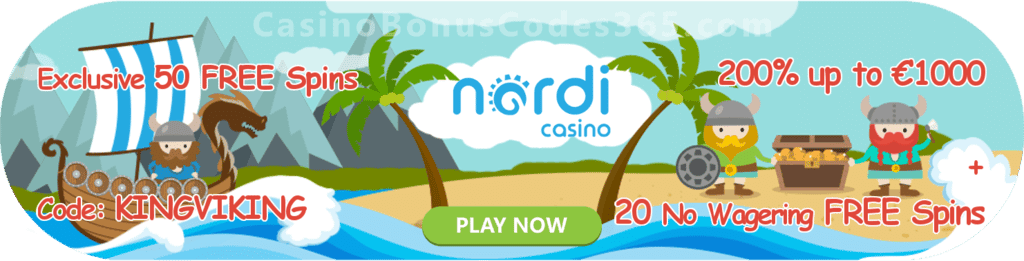 Nordicasino Exclusive 50 FREE Spins Welcome Offer