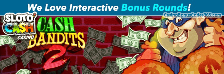 SlotoCash Casino Interactive Bonus Rounds 225% Daily Match plus 50 FREE Spins February Promo