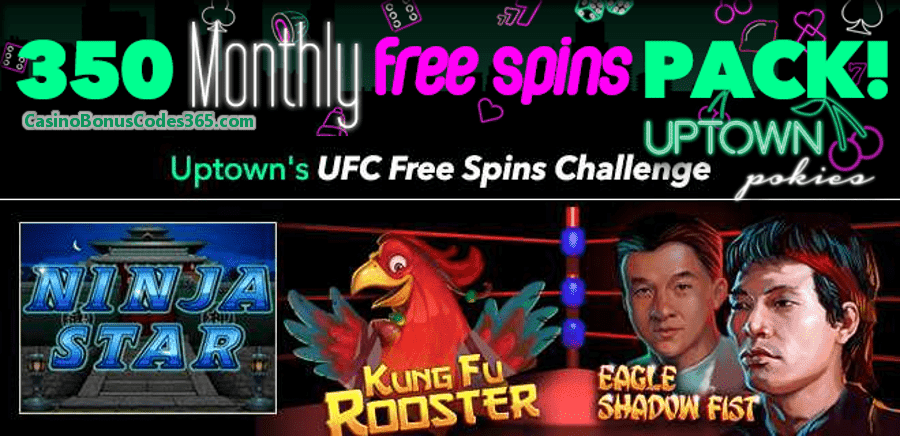 Uptown Pokies UFC FREE Spins Challenge Pack