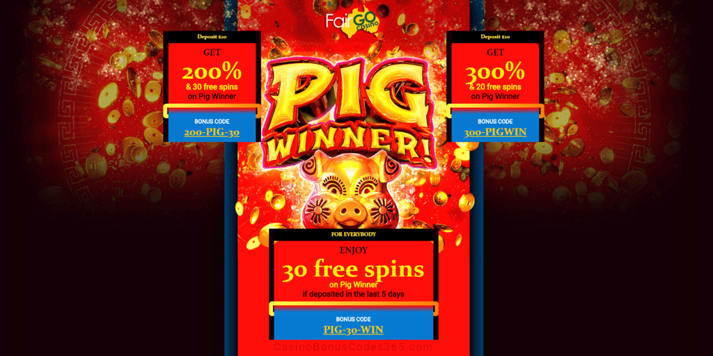 Fair Go Casino New RTG Game Pig Winner Bonuses and FREE Spins