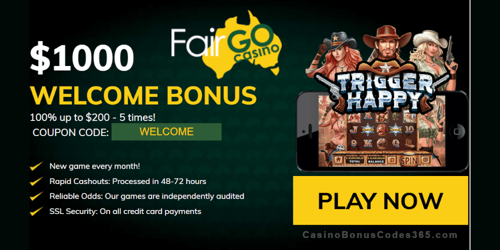 Fair Go Casino RTG Trigger Happy 100% Welcome Bonus