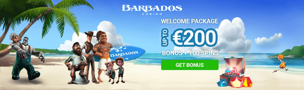 Barbados Casino Welcome Package €200 Bonus plus 100 Extra Spins