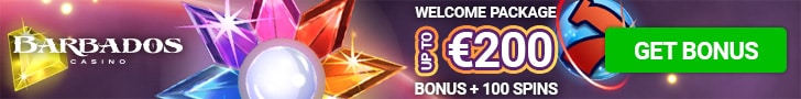 Barbados Casino Welcome Package €200 Bonus plus 100 Extra Spins