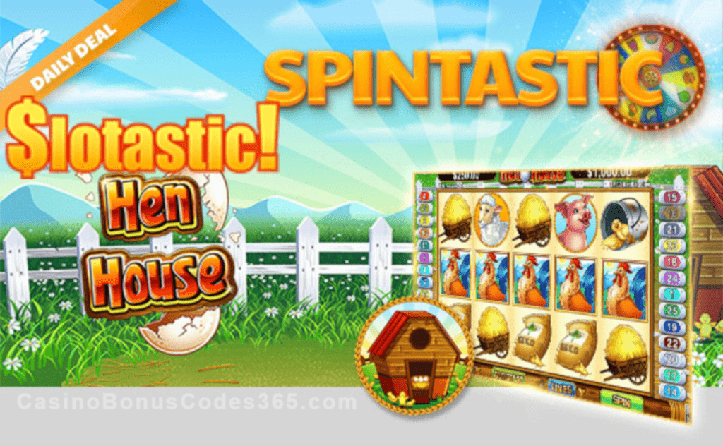 Slotastic Online Casino April Daily Extra FREE Spins RTG Hen House