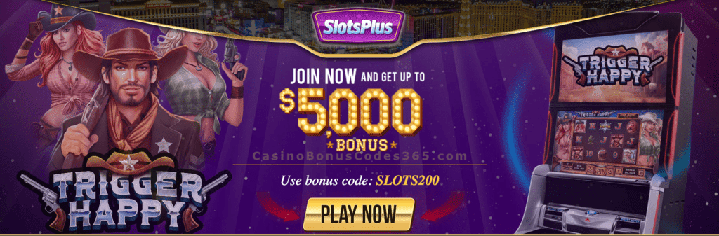 SlotsPlus 200% Match RTG Trigger Happy New Game Bonus