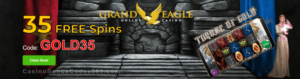 Grand Eagle Casino Exclusive 35 FREE Saucify Throne of Gold Spins Offer