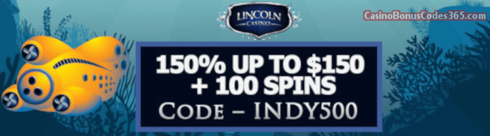 Lincoln Casino 150% up to $150 Bonus plus 100 FREE Spins on WGS 20000 Leagues Special Promo