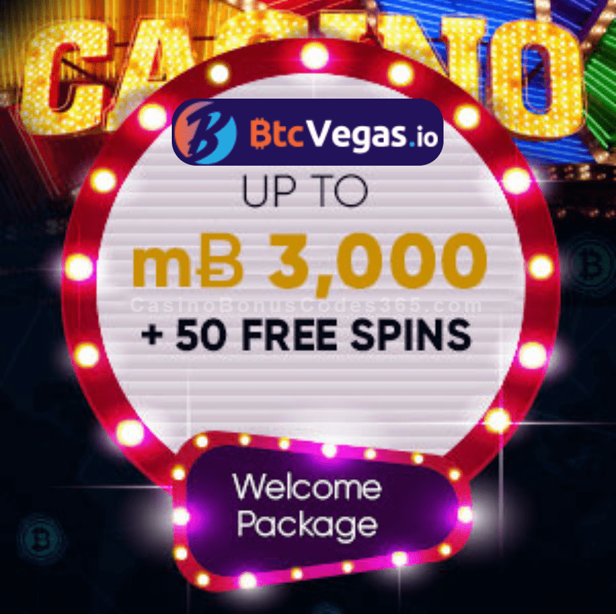 BtcVegas Casino 3 BTC plus 50 FREE Spins Welcome Package