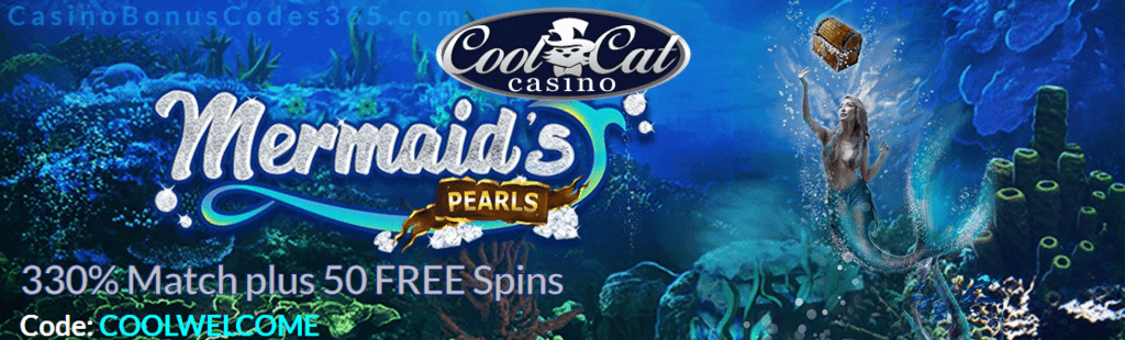 CoolCat Casino New RTG Game Mermaid's Pearls Offer