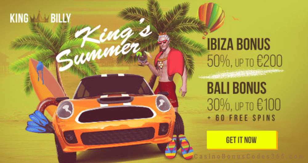 King Billy Casino King's Summer Bonuses