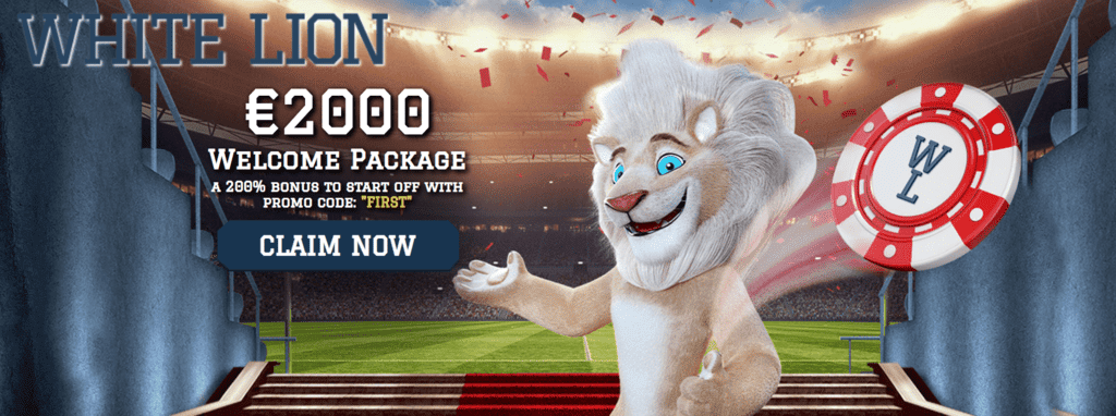 WhiteLion Bets Casino 200% up to €2000 First Deposit Bonus