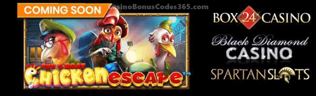 Black Diamond Casino, Box 24 Casino and Spartan Slots New Pragmatic Play Game The Great Chicken Escape is LIVE