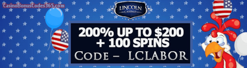 Lincoln Casino 200% bonus up to $200 plus 100 FREE WGS Funky Chicken Spins on Special Deal