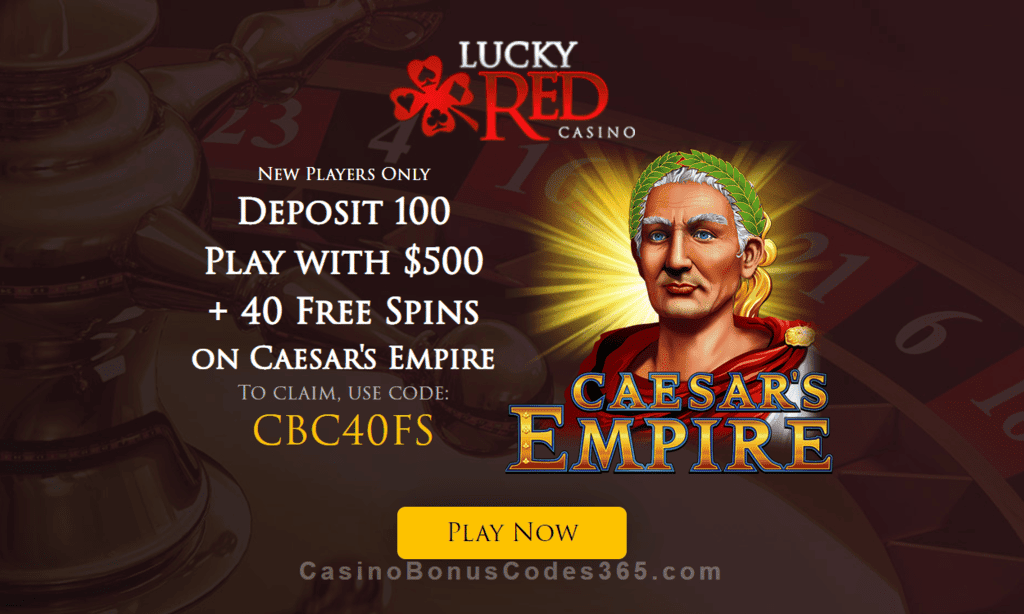 Lucky Red Casino $500 plus 40 FREE RTG Caesar's Empire Spins Exclusive Welcome Pack