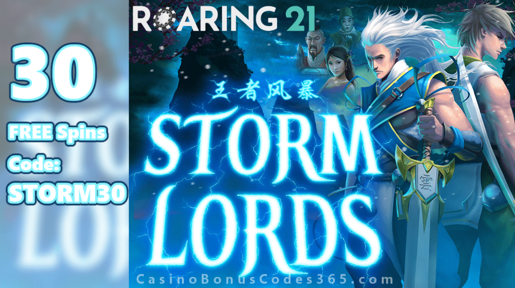 Roaring 21 New RTG Game Storm Lords 30 FREE Spins Offer