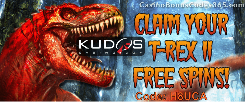 Kudos Casino New RTG Game 30 FREE T-Rex II Spins Special Offer