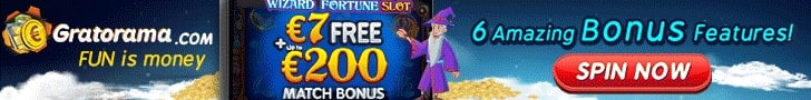 Gratorama Casino €7 FREE Chip plus 100% Match Welcome Package