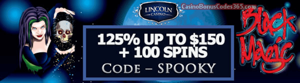 Lincoln Casino 150% up to $150 Bonus plus 100 FREE WGS Black Magic Spins Special Welcome Offer