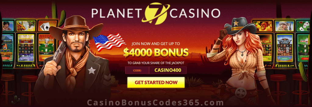 Planet 7 Casino 400% Match up to $4000 Welcome Bonus