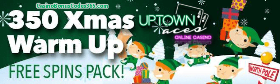 Uptown Aces 350 Slots FREE Spins Early Xmas Gifts Pack