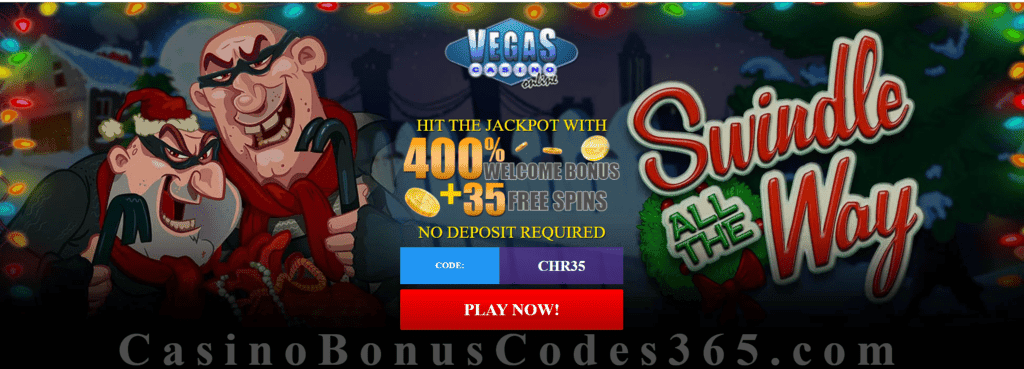 Vegas Casino Online 35 FREE RTG Swindle All The Way Spins plus 400% Match Welcome Bonus Special Christmas Offer